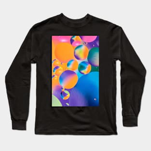 Colorful close up of oil drops in water Long Sleeve T-Shirt